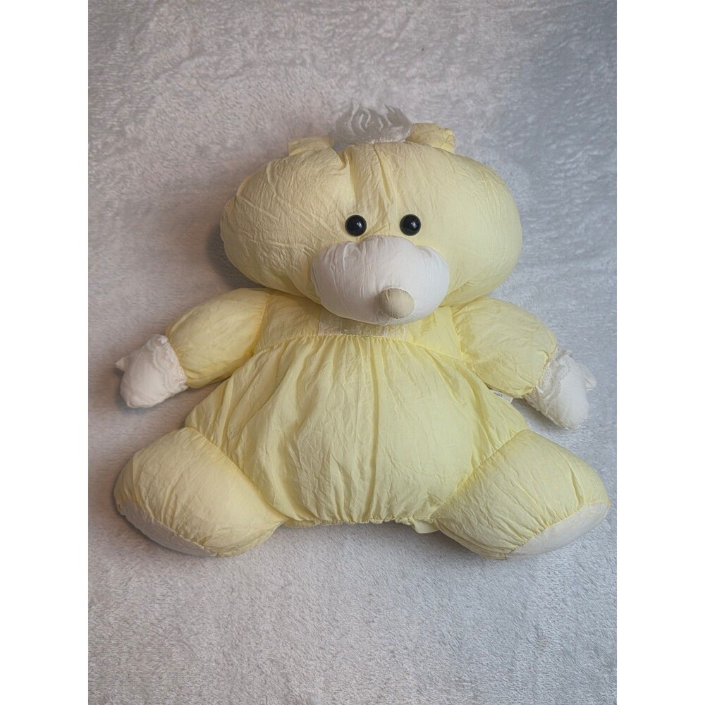 Vintage Parachute Nylon Yellow Mouse Plush Stuffed Animal 12"